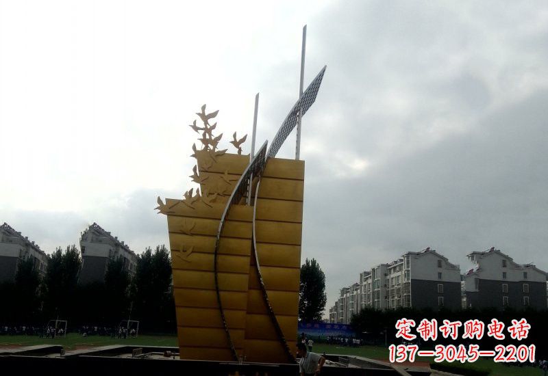 温州不锈钢校园启航帆船雕塑