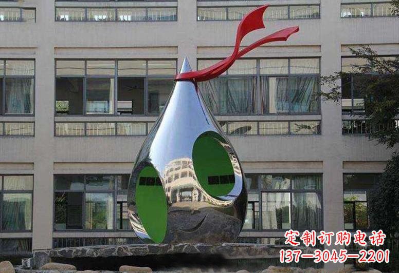 温州不锈钢校园水滴雕塑