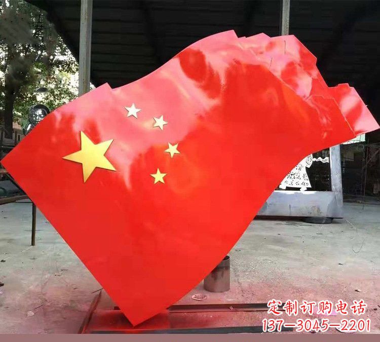 温州不锈钢校园五星红旗雕塑