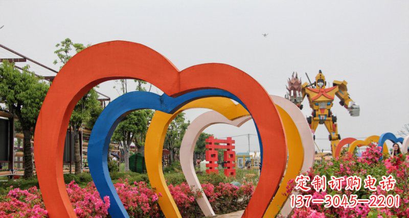 温州不锈钢心形拱门公园雕塑