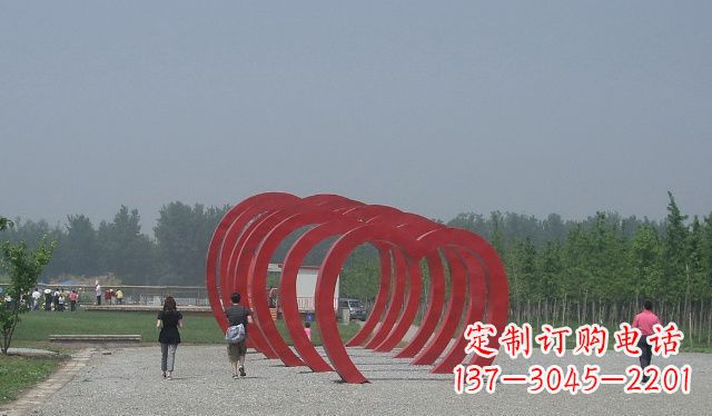温州不锈钢心形拱门公园景观雕塑