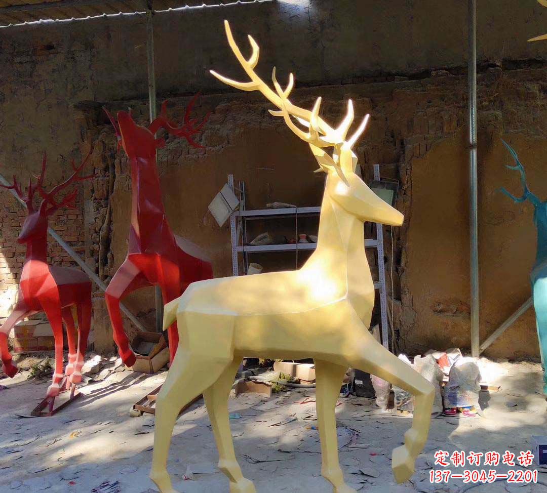 温州不锈钢新款仿真小鹿雕塑