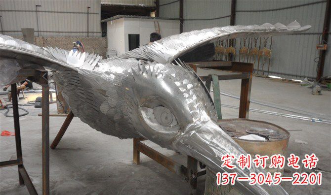 温州不锈钢雄鹰展翅老鹰动物雕塑
