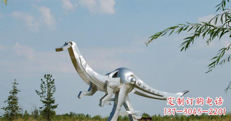 温州不锈钢鸭嘴龙雕塑传递自然之美