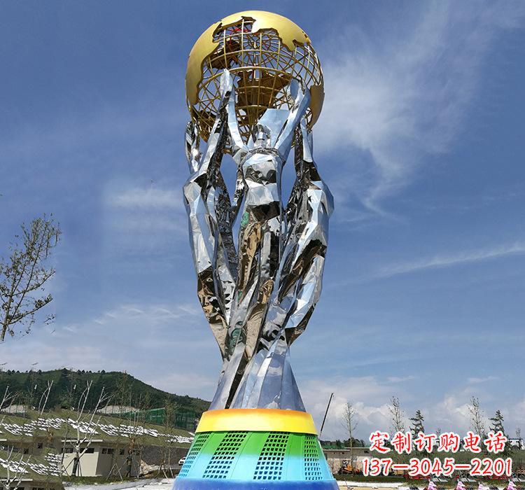 温州不锈钢艺术地球仪雕塑精美的艺术装置