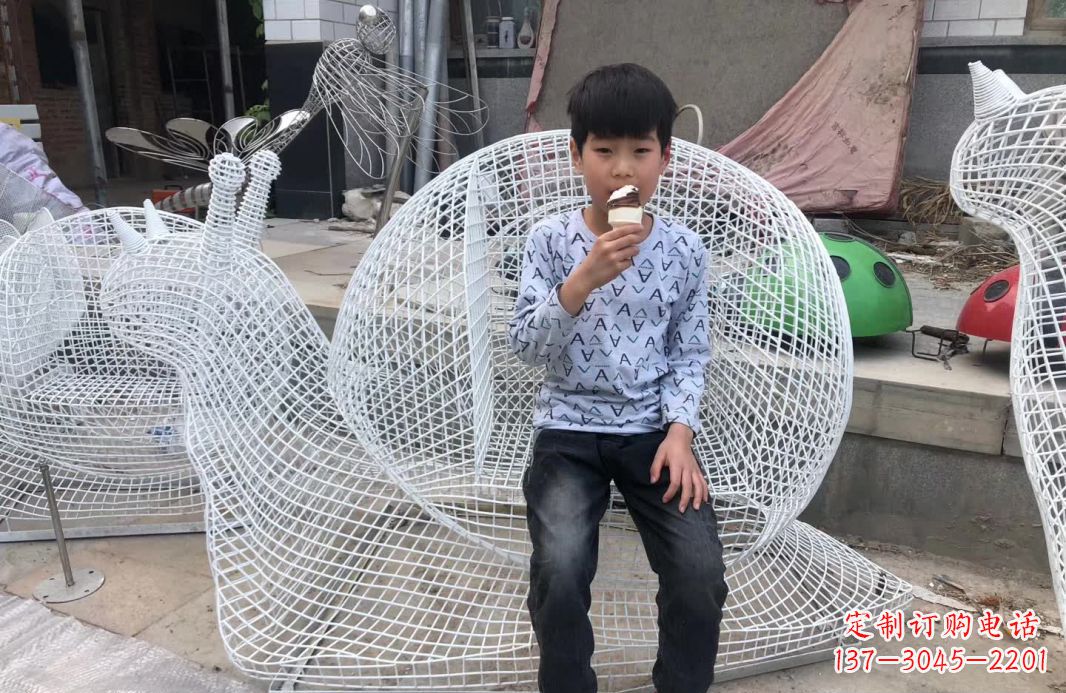温州不锈钢艺术蜗牛座椅