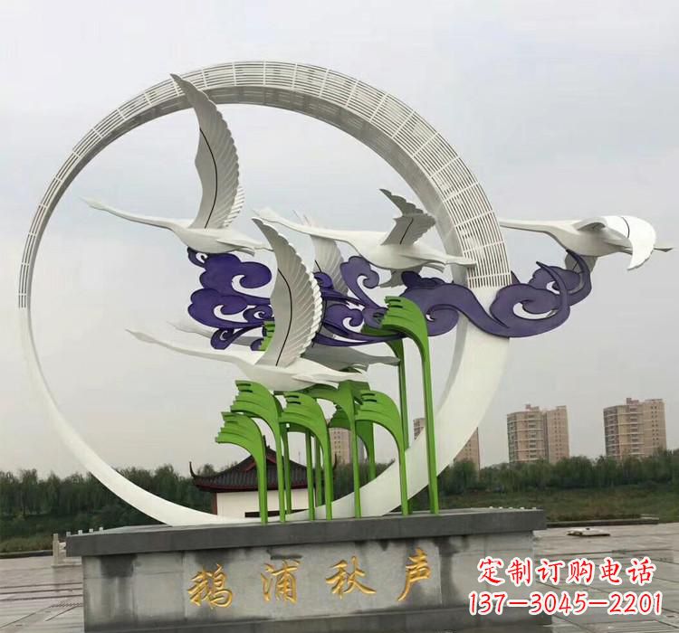 温州不锈钢艺术仙鹤雕塑