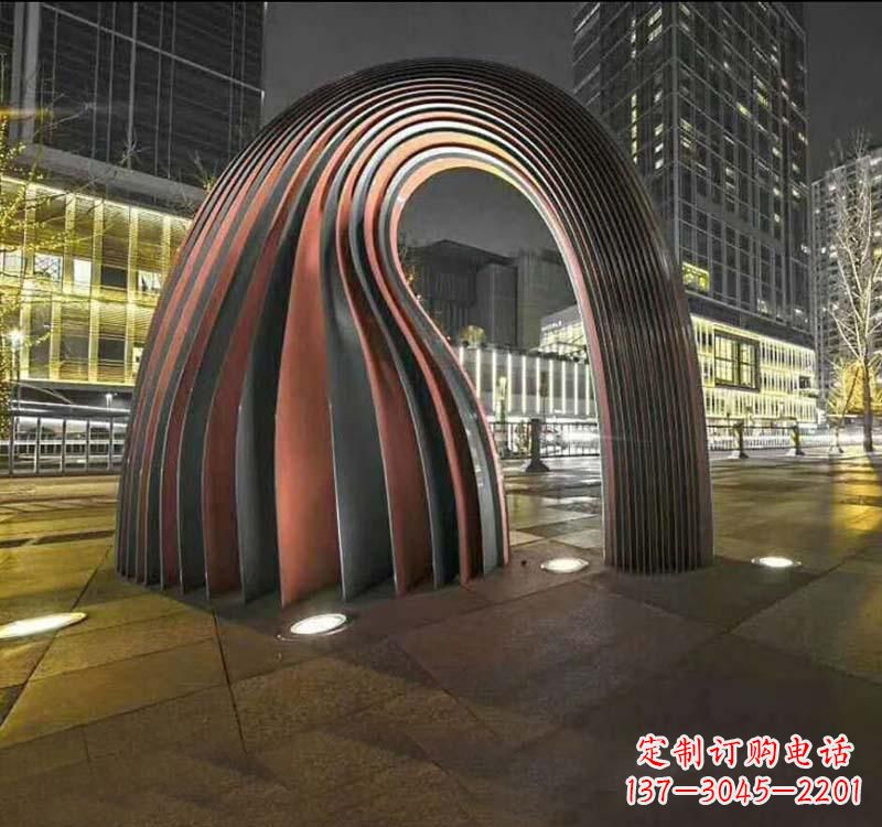 温州不锈钢异形拱门雕塑精致古典风格