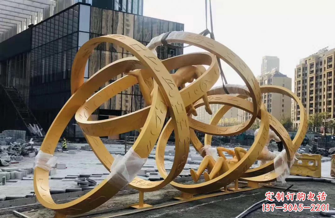 温州不锈钢音符运动人物雕塑艺术融合音乐