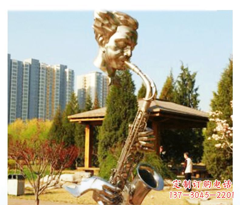 温州不锈钢萨克斯雕塑精美而又抒情