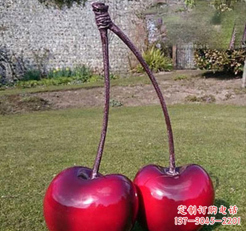 温州不锈钢樱桃雕塑传承美好记忆