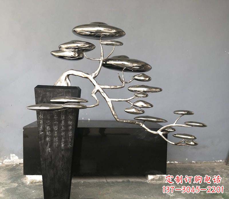 温州不锈钢迎客松雕塑雕塑带来的美丽