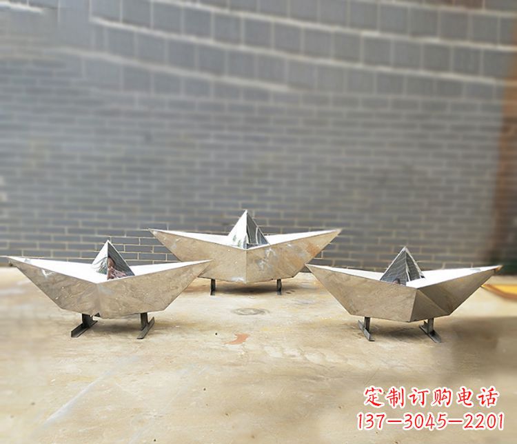 温州不锈钢元宝雕塑精致的艺术品