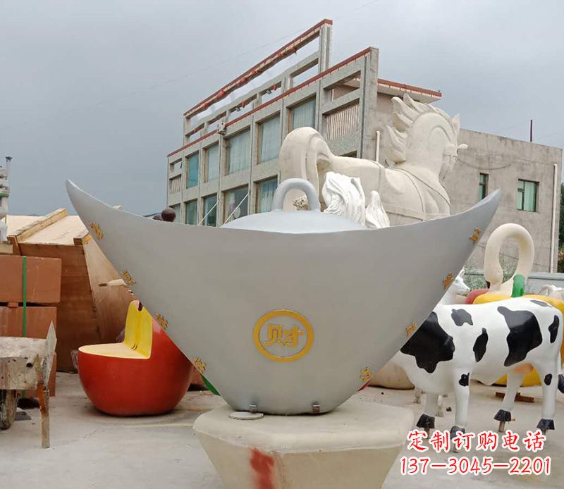 温州不锈钢元宝雕塑精美而珍贵