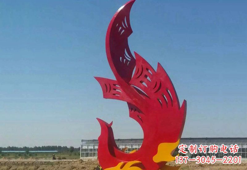 温州凤凰雕塑传承不锈钢园林艺术