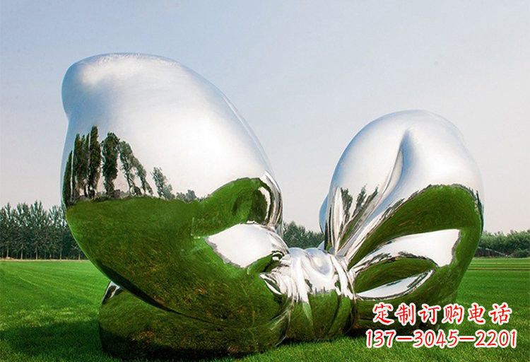 温州艺术之美——不锈钢园林大型蝴蝶结雕塑