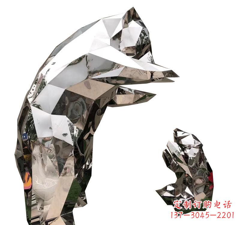 温州不锈钢园林动物熊猫雕塑