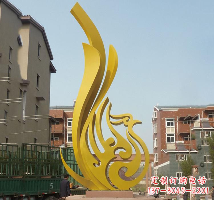 温州静谧的凤凰不锈钢园林雕塑