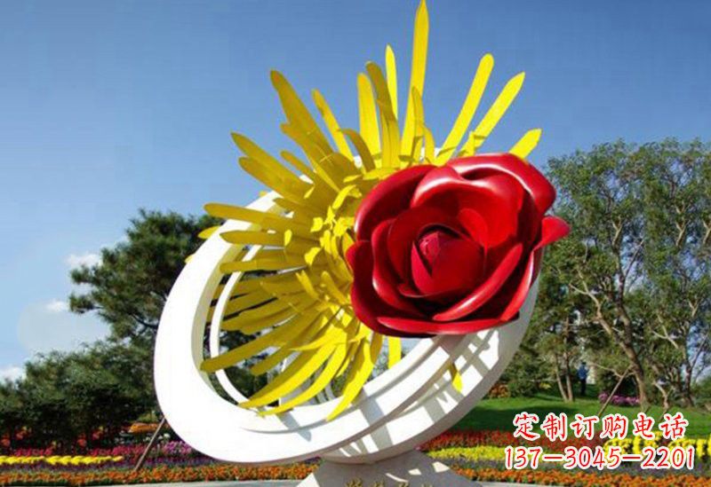 温州不锈钢玫瑰花雕塑——给城市景观带来美丽
