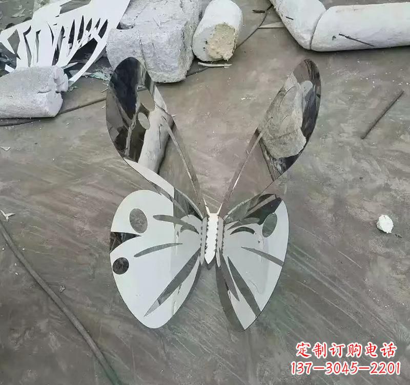 温州不锈钢园林昆虫镂空蝴蝶雕塑