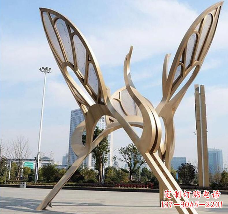 温州不锈钢园林仙鹤雕塑传承传统艺术精髓