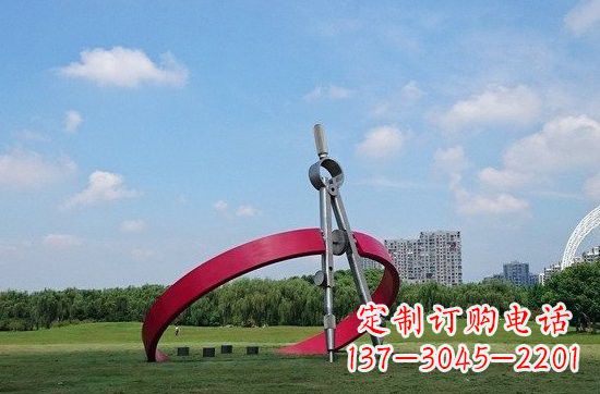 温州不锈钢圆规雕塑2