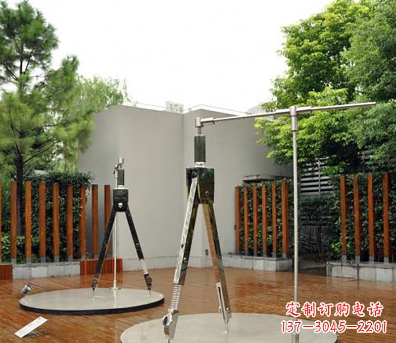 温州不锈钢圆规雕塑