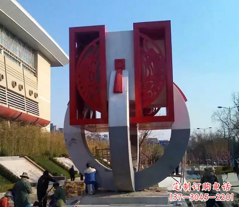 温州不锈钢圆环雕塑