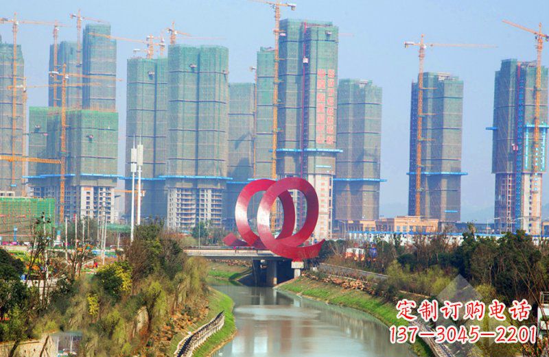 温州精美不锈钢圆环雕塑