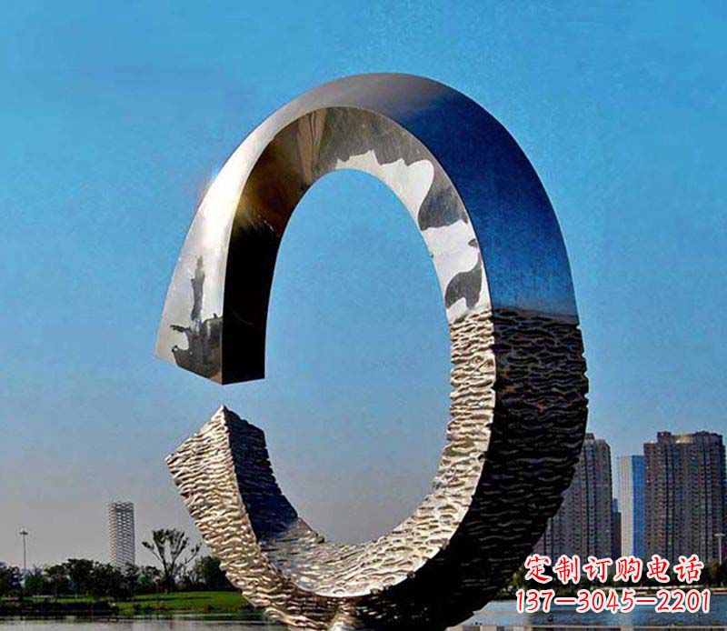 温州不锈钢圆环公园雕塑1