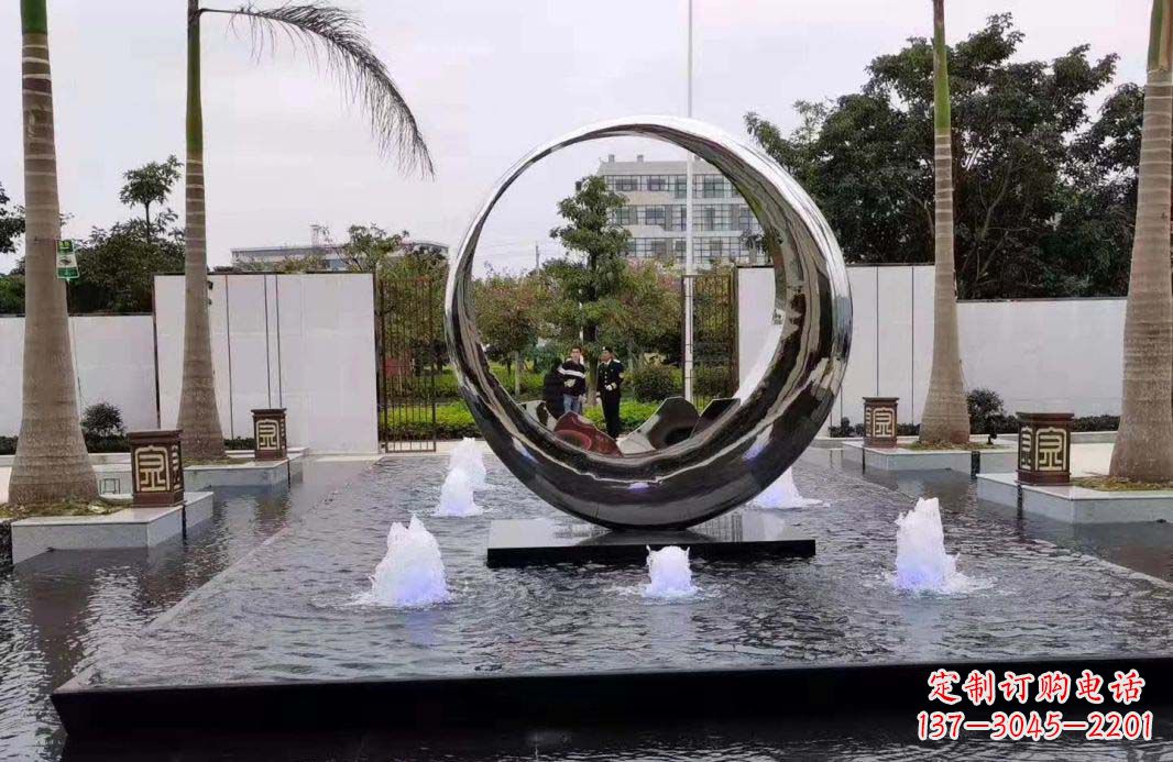 温州圆环景观喷泉雕塑视觉与声音的完美结合