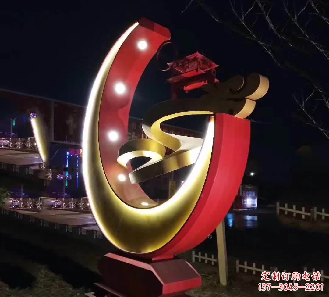 温州不锈钢月亮抽象雕塑——璀璨星空下的绝美艺术