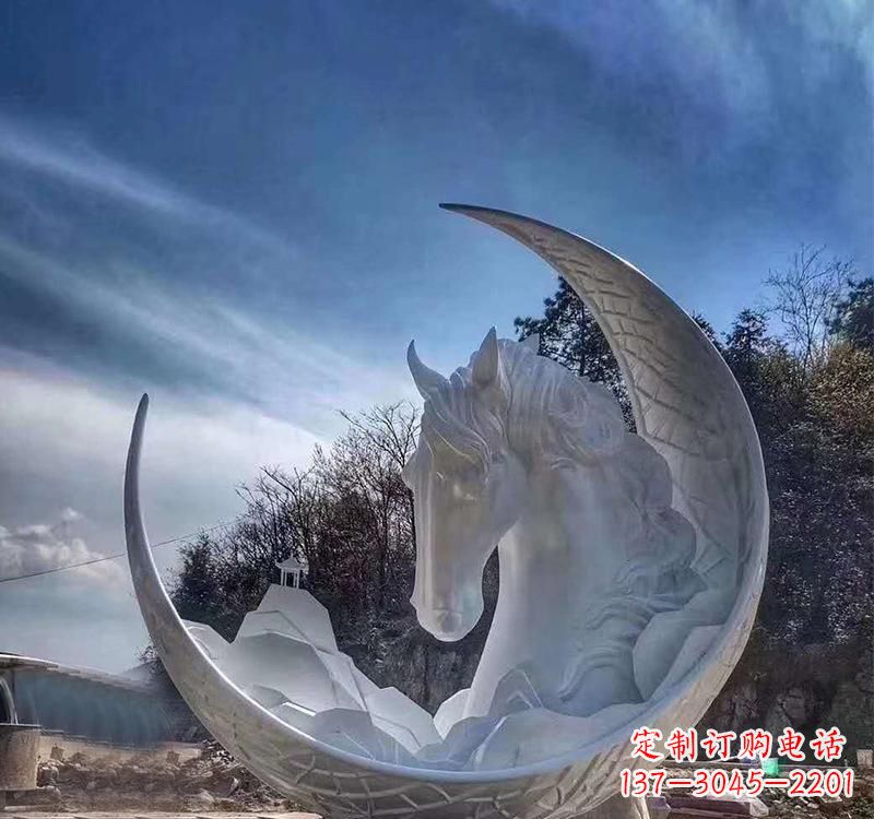 温州不锈钢月亮马雕塑