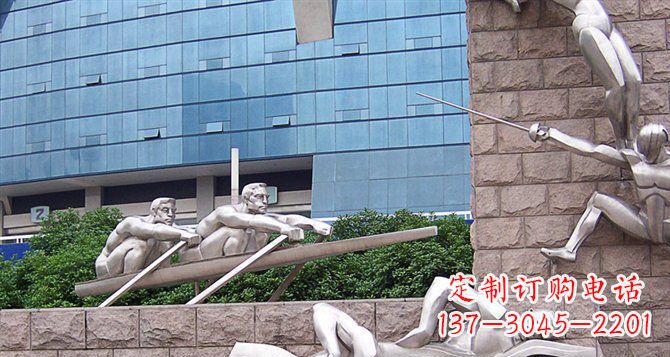 温州不锈钢运动员抽象街边景观雕塑