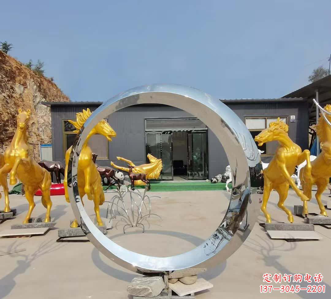 温州不锈钢造型圆环景观雕塑