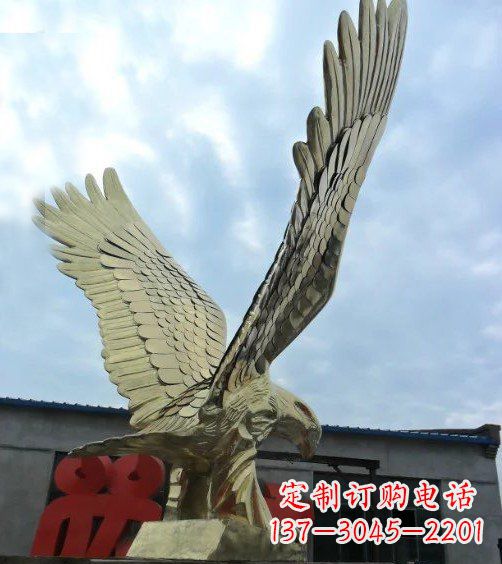 温州不锈钢展翅的雄鹰动物广场景观雕塑