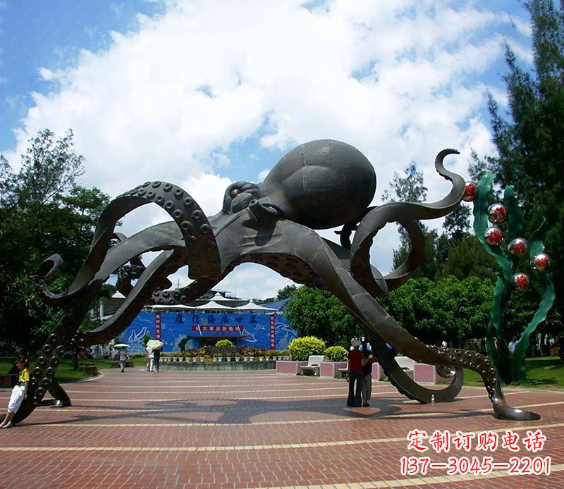 温州不锈钢章鱼雕塑精美艺术品