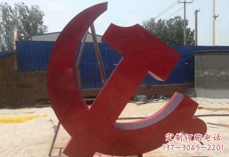 温州不锈钢政府机关党建党徽雕塑