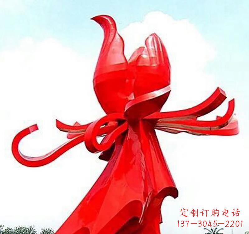 温州不锈钢玫瑰雕塑,传递爱与和平