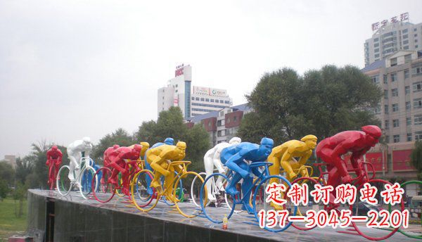 温州不锈钢自行车赛车雕塑
