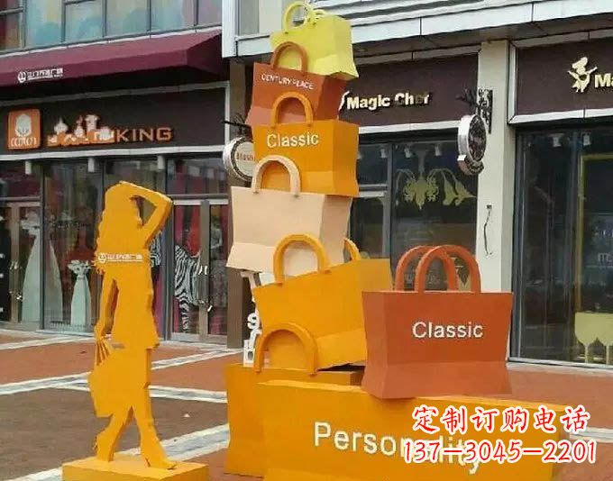 温州非凡购物袋雕塑——给步行街带来美好的变化