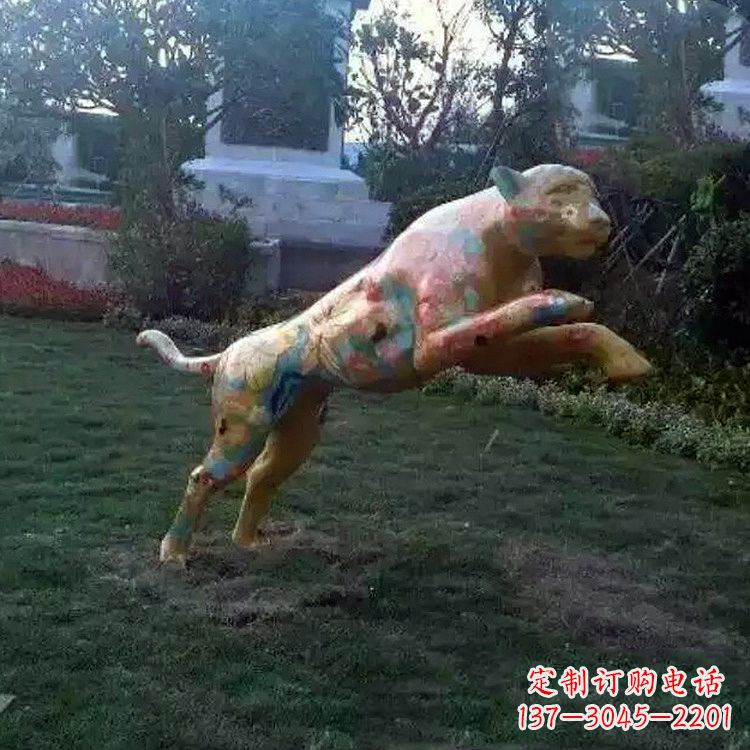 温州豹子玻璃钢雕塑——精美动物摆件