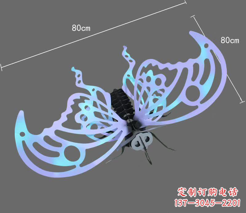 温州彩绘不锈钢蝴蝶雕塑宛如梦幻般的艺术之作