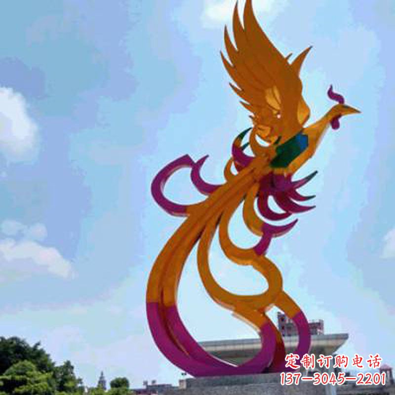 温州不锈钢凤凰雕塑——城市标识景观精美装饰