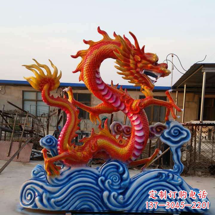 温州彩绘龙神兽动物铜雕