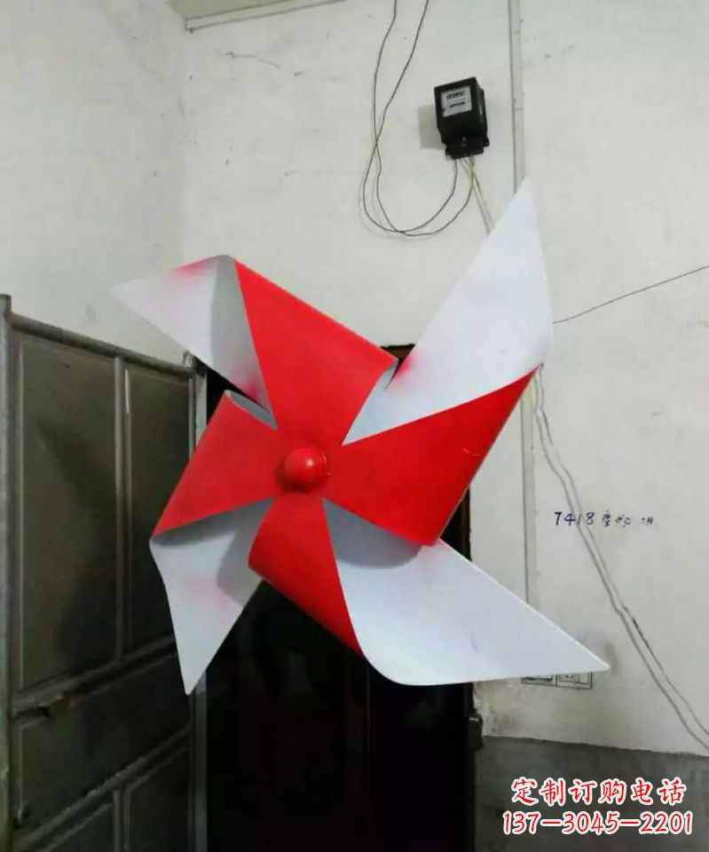 温州彩色不锈钢风车雕塑