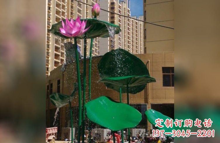 温州彩色不锈钢荷花雕塑美丽而富有寓意