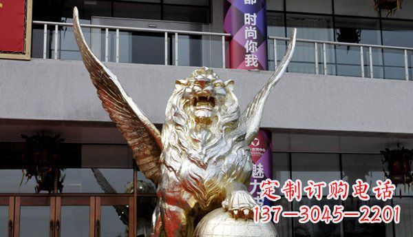 温州铜雕狮子西洋狮子的精美雕塑