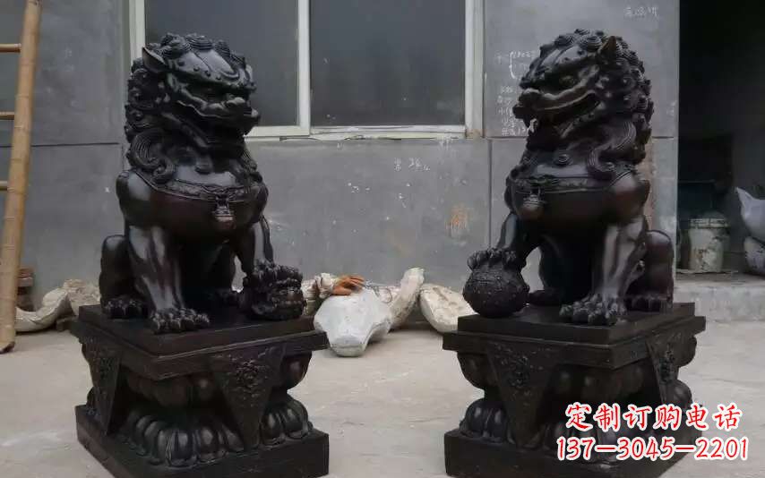 温州踩球镇宅狮子铜雕1