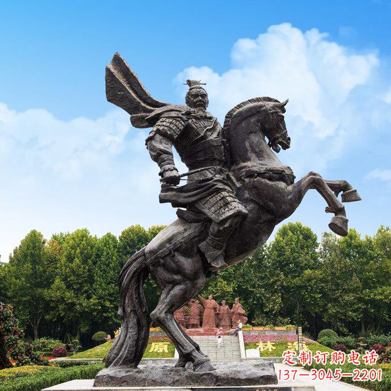 温州曹操骑马铜雕塑像-景区历史名人古代帝王雕塑